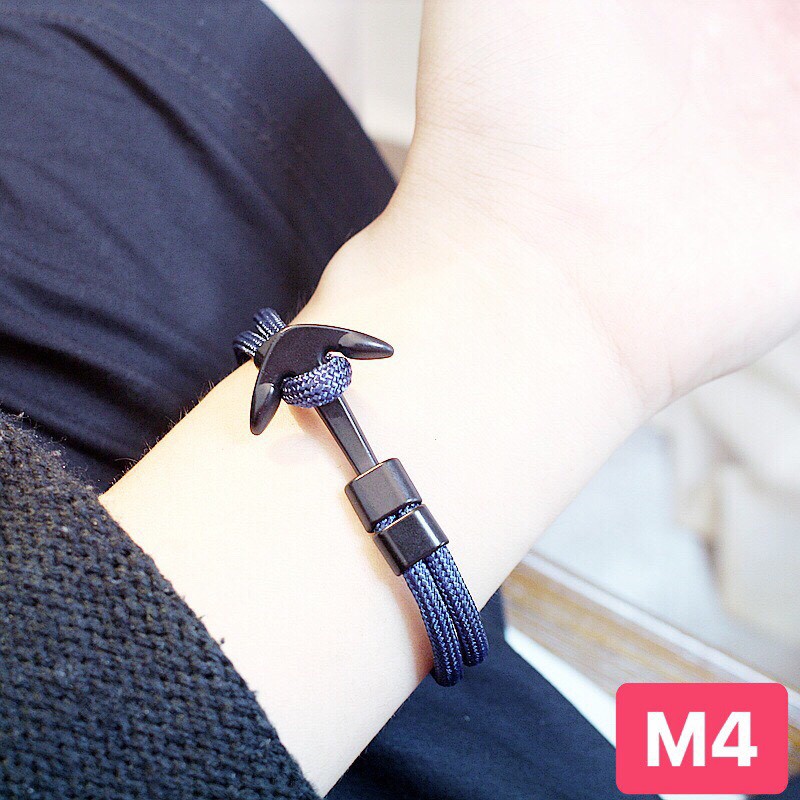 Vòng tay mỏ neo dây vải nhiều màu phong cách Ulzzang QA993
