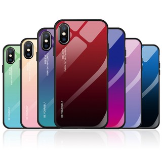 Ốp lưng kết hợp kính cường lực màu loang độc đáo cho IPhone 8 7 6S 6