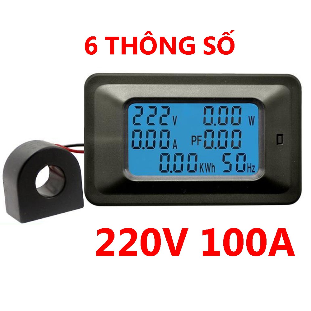 Công tơ điện tử 1 pha 6 thông số P06S 100A 20A có đèn nền và reset - đồng hồ đo điện cảnh báo công s