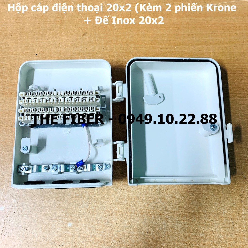 Hộp cáp điện thoại IDF 20x2 (Kèm 02 Phiến Krone 10x2 + Đế Inox 20x2)