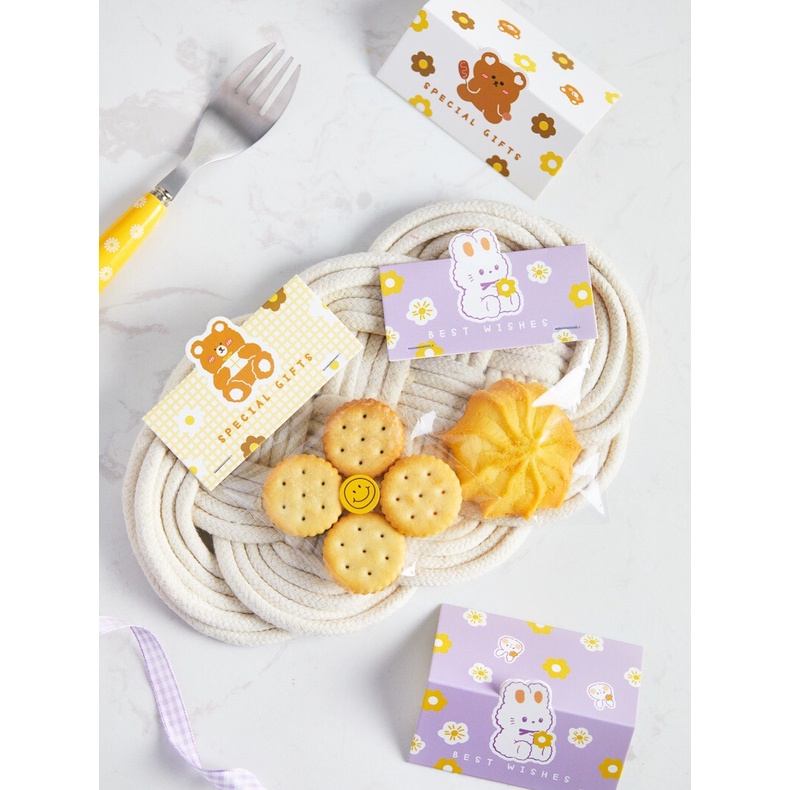 Túi đựng bánh kẹo, đựng thực phẩm, túi đựng cookie, túi quà tặng, tag giấy, set 10 túi - POPPY STORE
