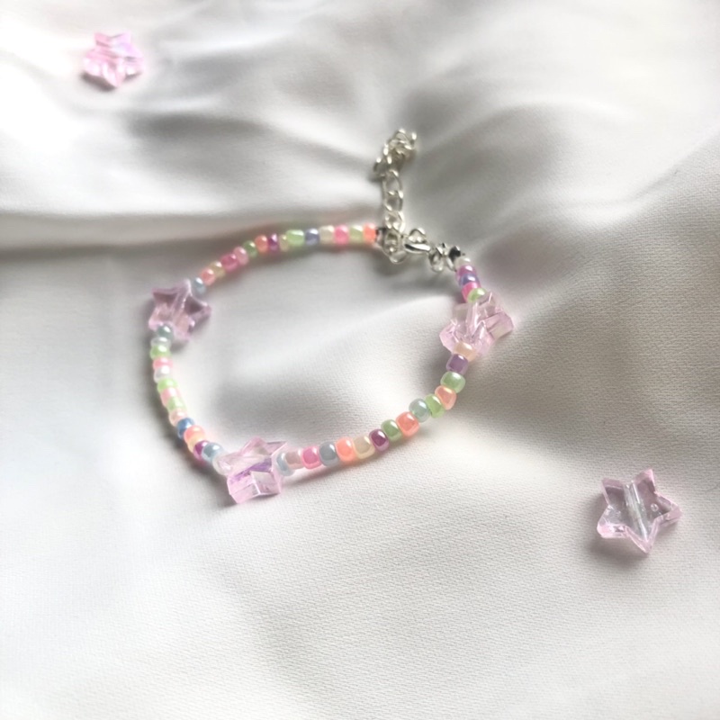 Vòng Tay Hạt Cườm Ngôi Sao Pastel Handmade