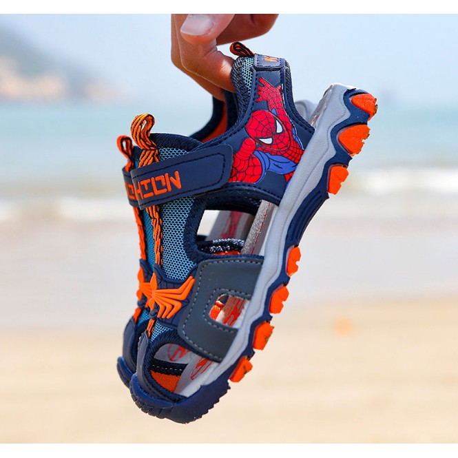 ( FORM TO )Sandal bịt mũi bé trai Spider Man [Rẻ vô địch] sandal bé trai cao cấp chất đẹp đế mềm đi siêu êm chân