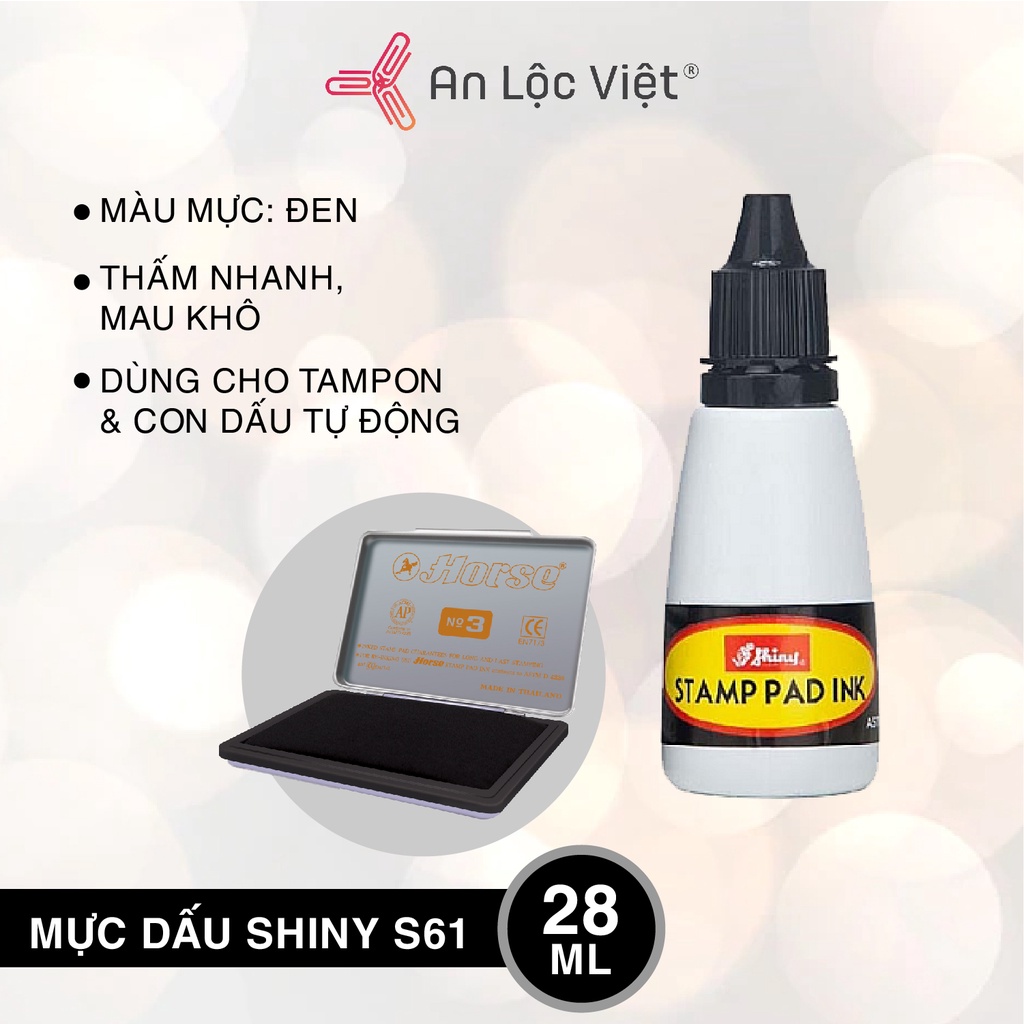 Mực dấu Shiny S.62/63/61 chính hãng (chai 28ml)