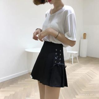 Chân váy kaki cột dây bên hông
