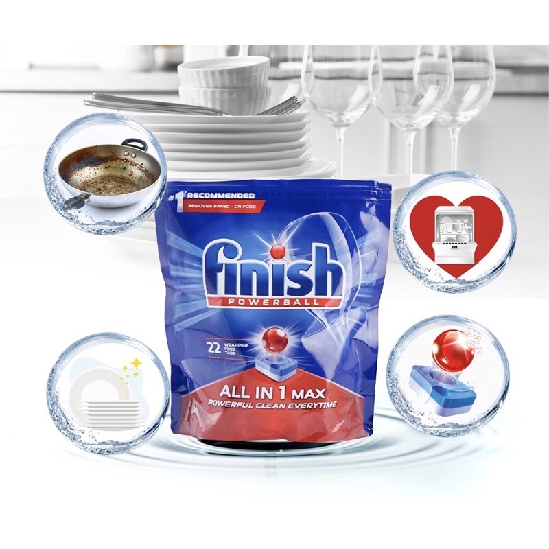 [HCM] Viên rửa bát Finish All In One Max 10 tính năng nhập khẩu chính hãng