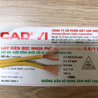 Dây điện đôi 2x 30 cadivi 100m