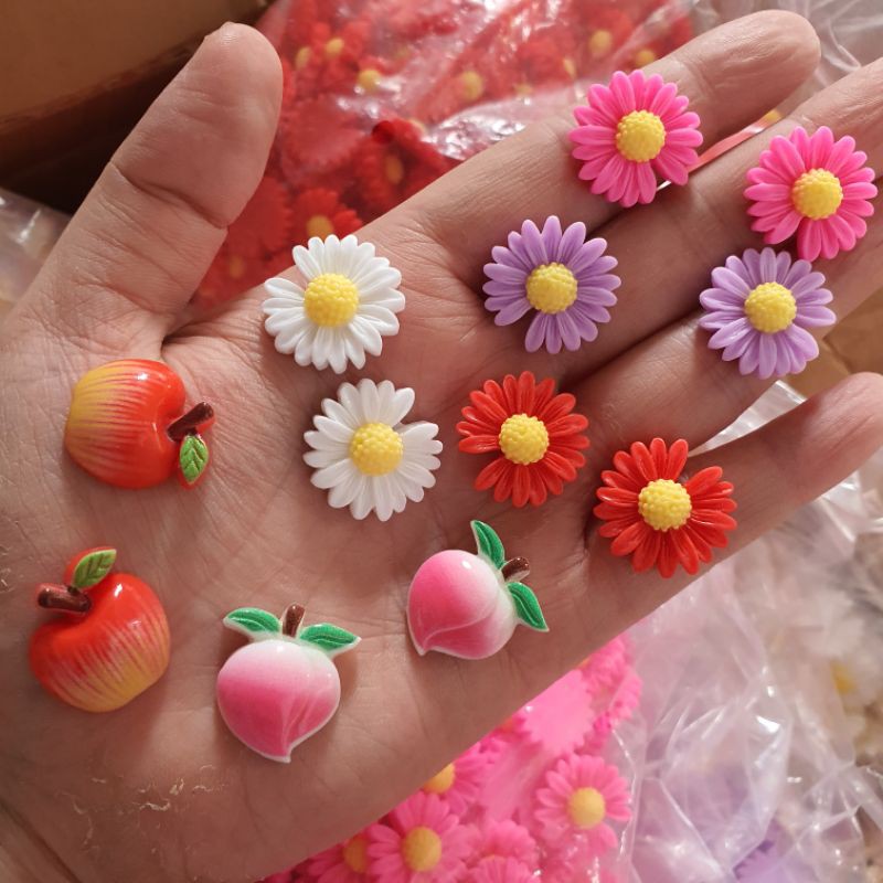 Charm cúc họa mi nguyên liệu làm slime và cột tóc( 22mm)