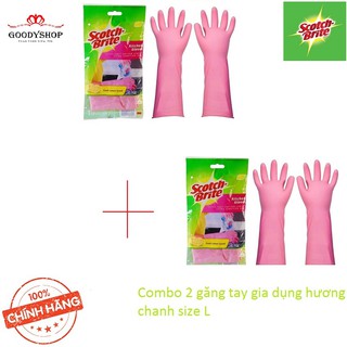 Combo 2 Găng tay gia dụng hương chanh Scotch Brite 3M size L