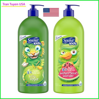 Tắm Gội Xả 3 in 1 Suave Kids cho bé xách tay Mỹ
