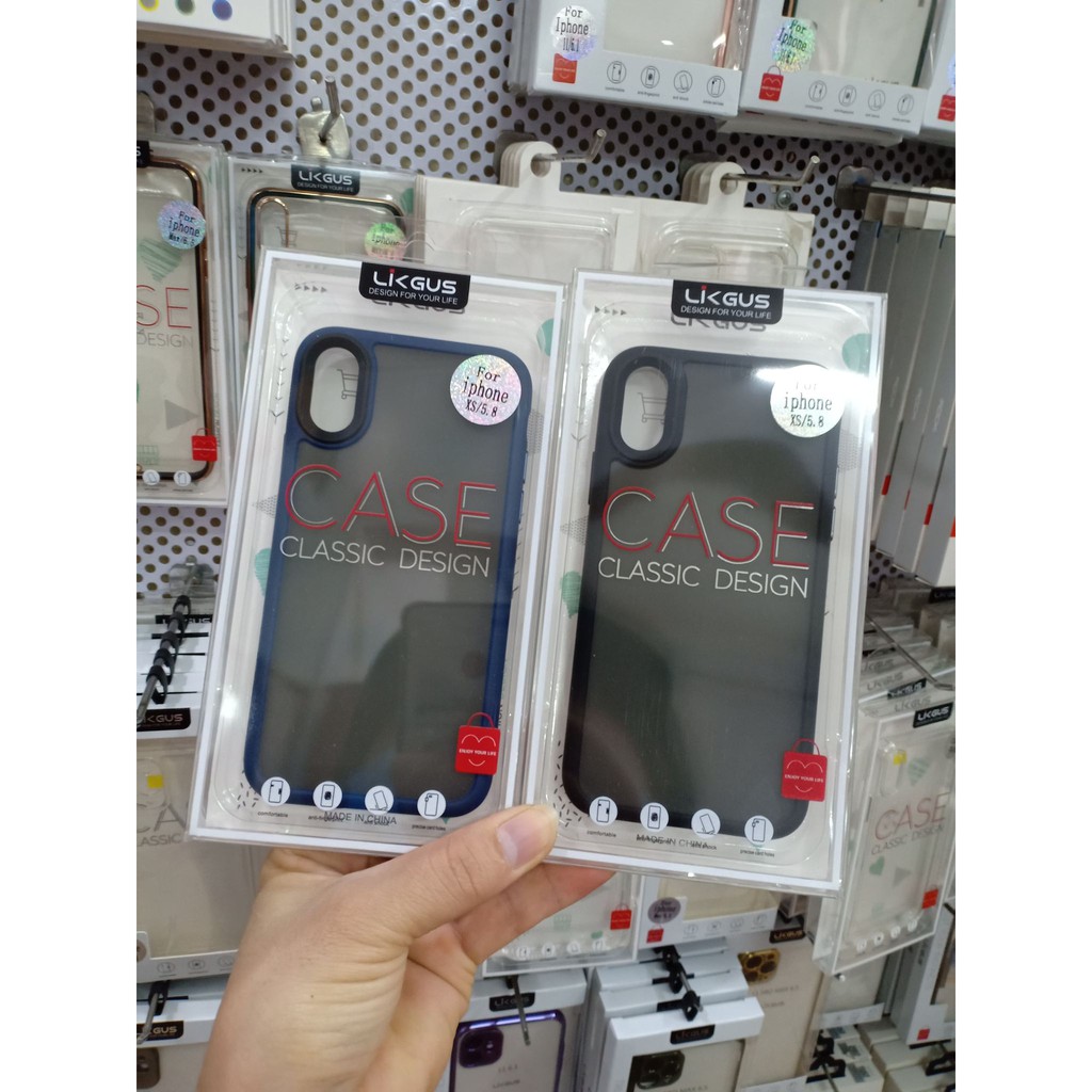 Ốp lưng Likgus Viền màu lưng nhám mờ iPhone X/XS/XS Max Chính hãng