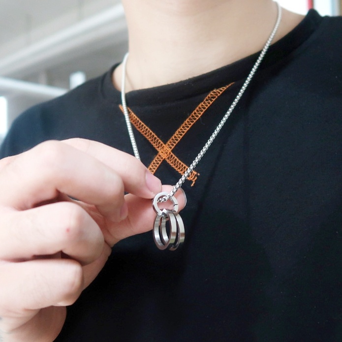 Dây chuyền nhẫn nam nữ thép titan không đen gỉ phong cách unisex
