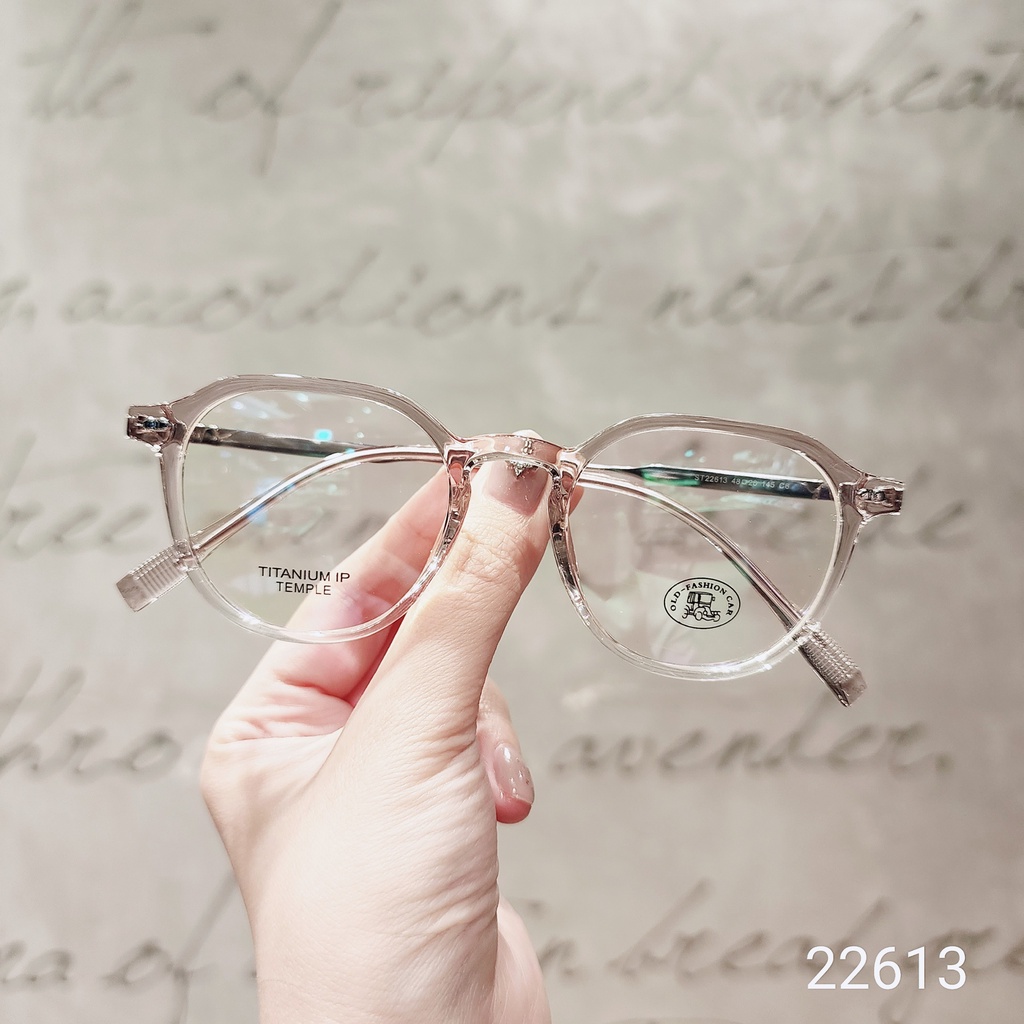 Gọng kính cận nam nữ LILYEYEWEAR mắt tròn dày dặn TITANIUM kiểu dáng thời trang 22613
