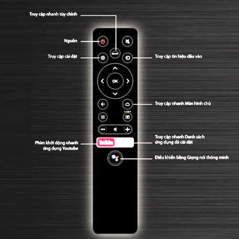 Điều Khiển Từ Xa Bằng Giọng Nói Cho TV Thông Minh RC890 Casper 43 Inch Full HD 43FG5000 43FG5100 Google Assistant Android 9.0