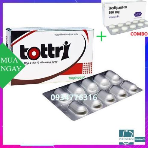 Combo Bedipanten 100mg +  TOTTRI Trapaco Hộp 15 gói * 5 g hoàn cứng