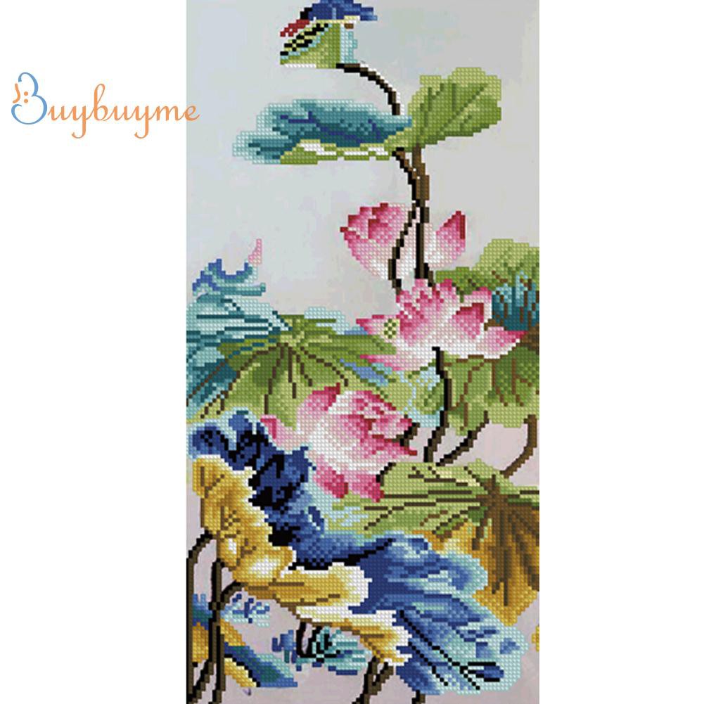 Bộ tranh đính đá 5D tự làm hình hoa sen đẹp mắt | BigBuy360 - bigbuy360.vn