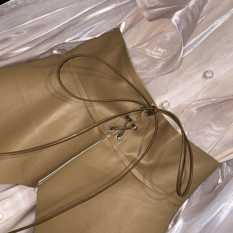 Đầm da ôm eo thời trang mùa thu dành cho nữ 2022