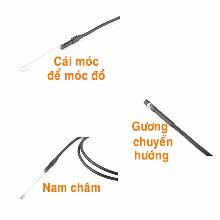 Camera nội soi 5.5mm đầu kết nối 2 trong 1 , dài 1-2-5m tùy chọn