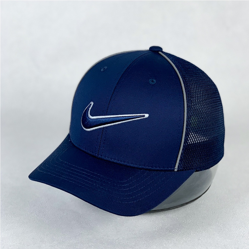 Mũ Lưỡi Trai Nike Nam Cao Cấp Nón Bít Đuôi Đen Xanh Viền Xám AB-30181
