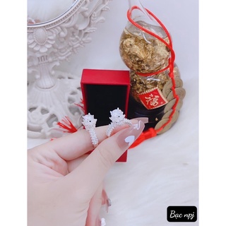 Nhẫn đính đá siêu cao , Nhẫn nữ Bạc BNP