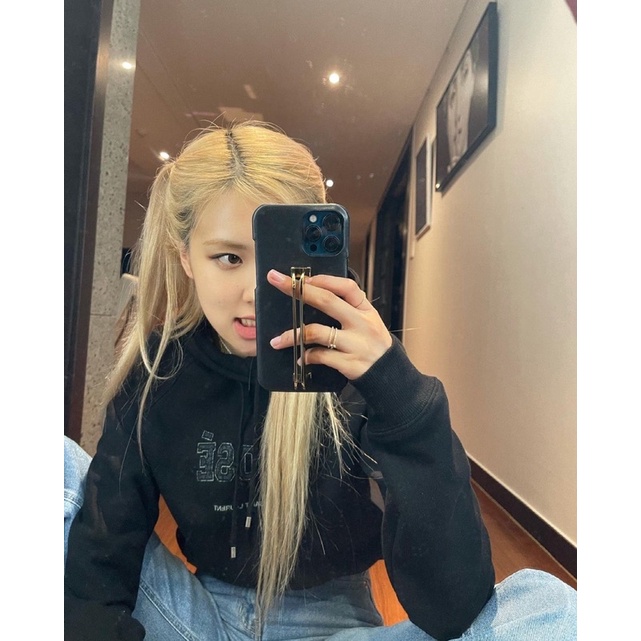 Áo hoodie in chữ Rosé Blackpink