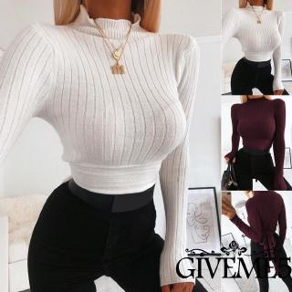Áo len gân tay dài cổ lọ