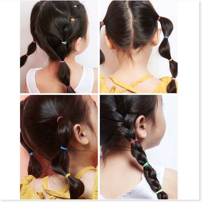 Dây cột tóc 👉BH 1 THÁNG 👈  Hộp thun cột tóc cho bé, nhiều màu sắc đáng yêu cho bé thay đổi hàng ngày - Phụ kiện tóc 69
