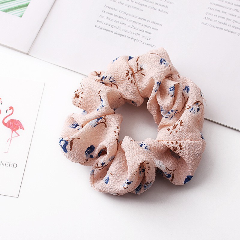 Đồ cột tóc vải chiffon họa tiết hoa xinh xắn C164A