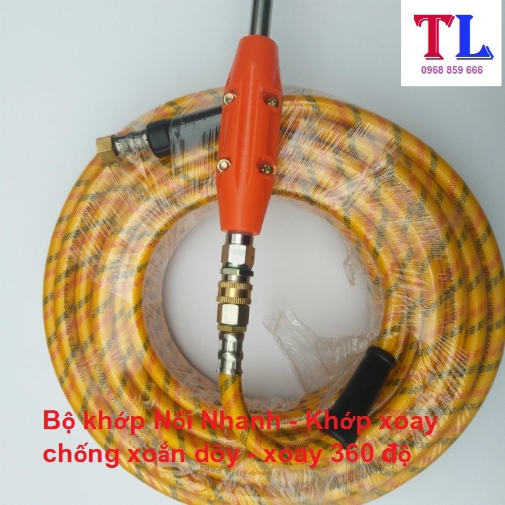 khớp nối nhanh - Khớp xoay chống xoắn dây phun xịt rửa xe (ren 14mm dùng cho súng đầu ren bằng)