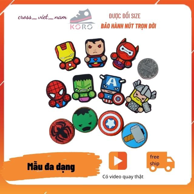 Jibbitz 2D gắn dép crocs, sục duet , sticker gắn dép - Bán kèm dép sục - Trộn nhiều mẫu Litic