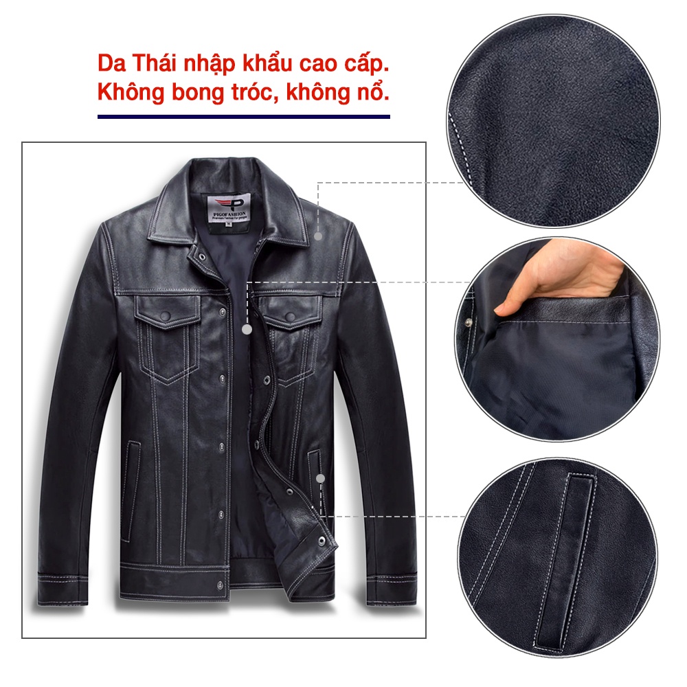 [Mã LTBAUAB19 giảm 7% đơn 99K] Áo khoác da nam lót dù cao cấp thời trang biker SPADN12 PigoFashion chọn size