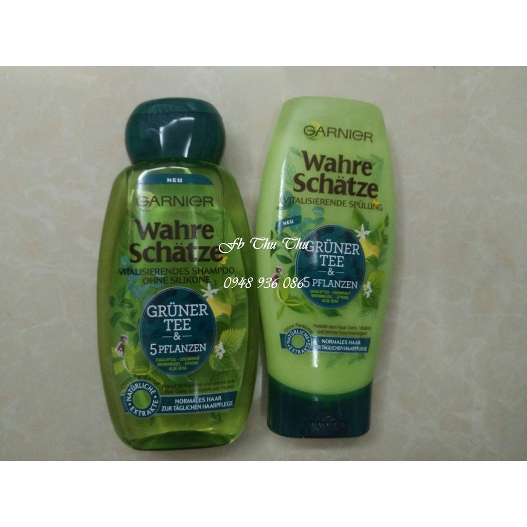 (có bill) Các loại Bộ dầu gội xả Garnier Wahre Schätze Đức