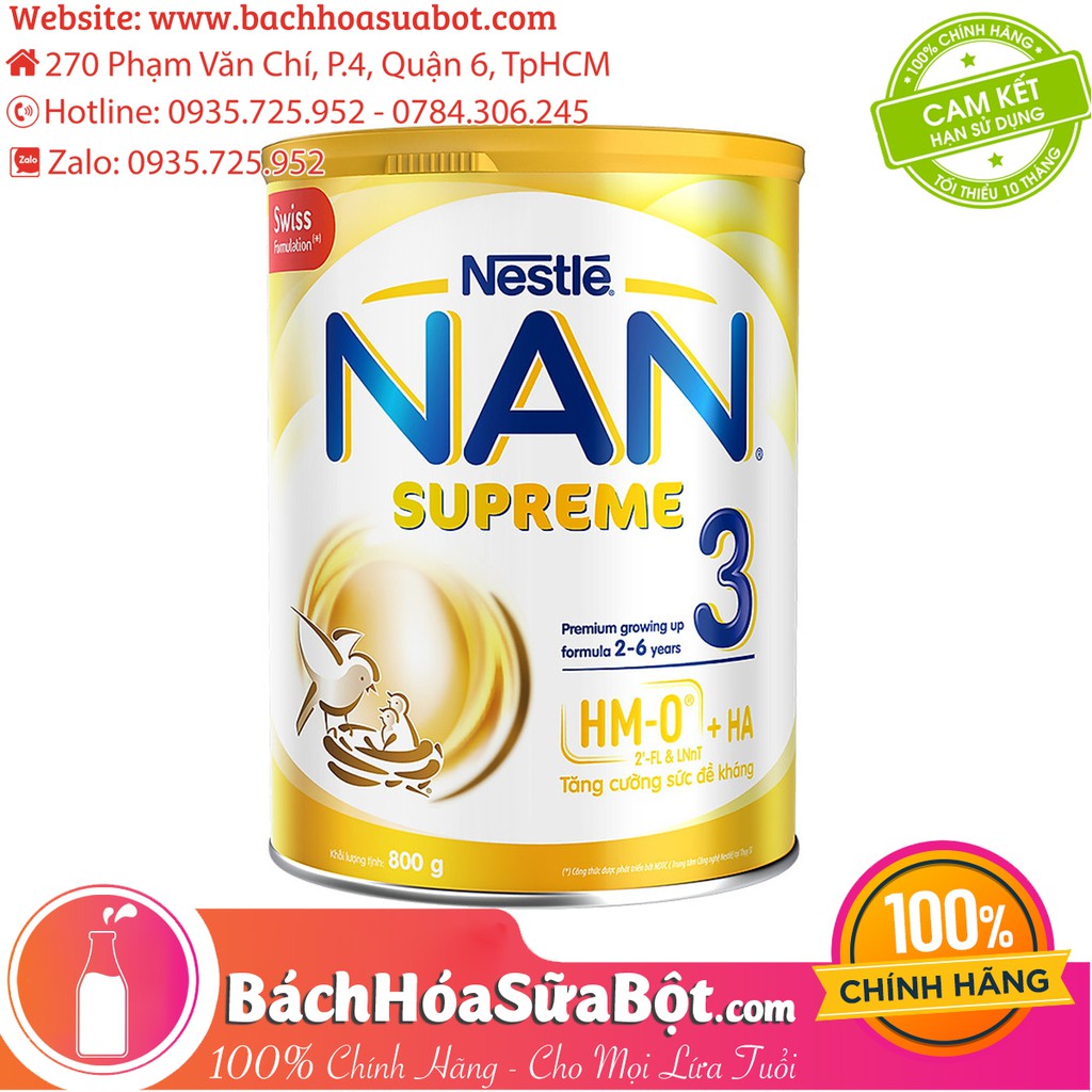 Combo 2 Lon Sữa Bột Nan Supreme 3 - 800g