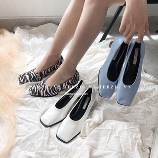 Guốc 5p da trơn mũi vuông-G526