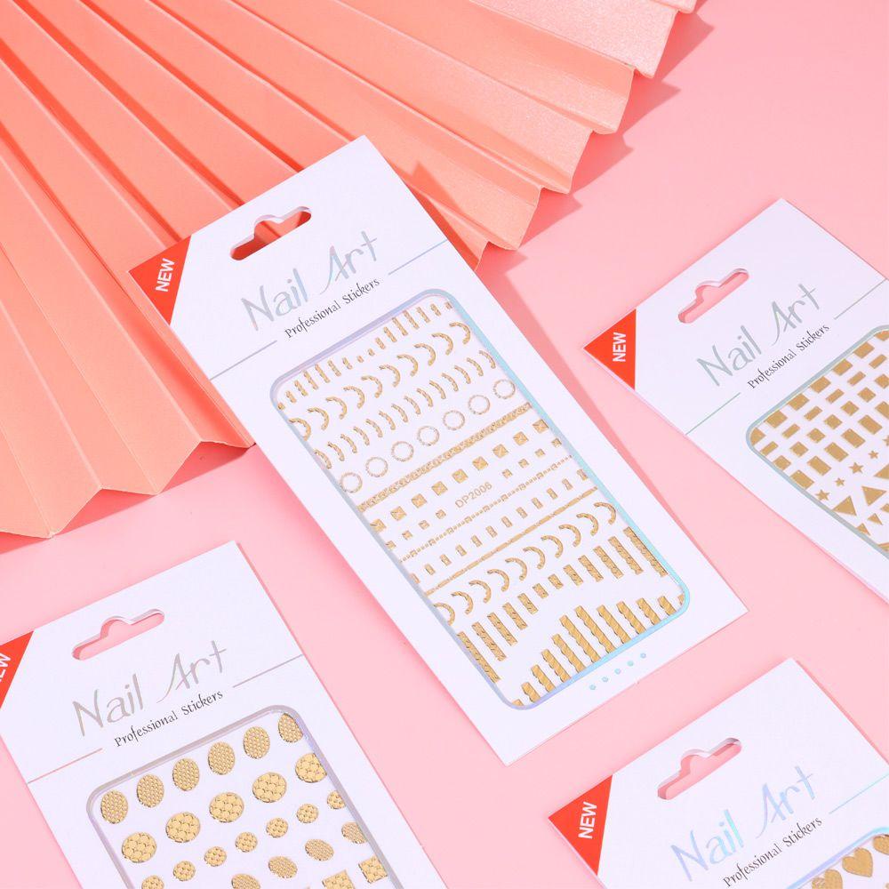 Miếng Dán Trang Trí Móng Tay 3D Độc Đáo|Sticker Kẻ Sọc Gợn Sóng Xinh Xắn Dùng Trong Trang Trí