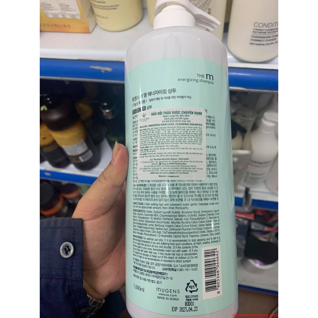 Dầu gội thảo dược chuyên biệt giảm gàu ngứa Welcos Energizing Hair Loss,Cleaning Shampoo Hàn Quốc