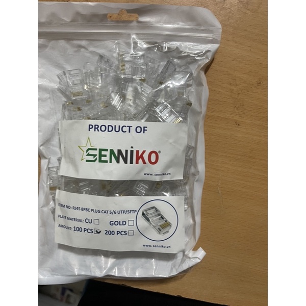 Hạt Bấm Dây Mạng SENNIKO Túi 100 Hạt