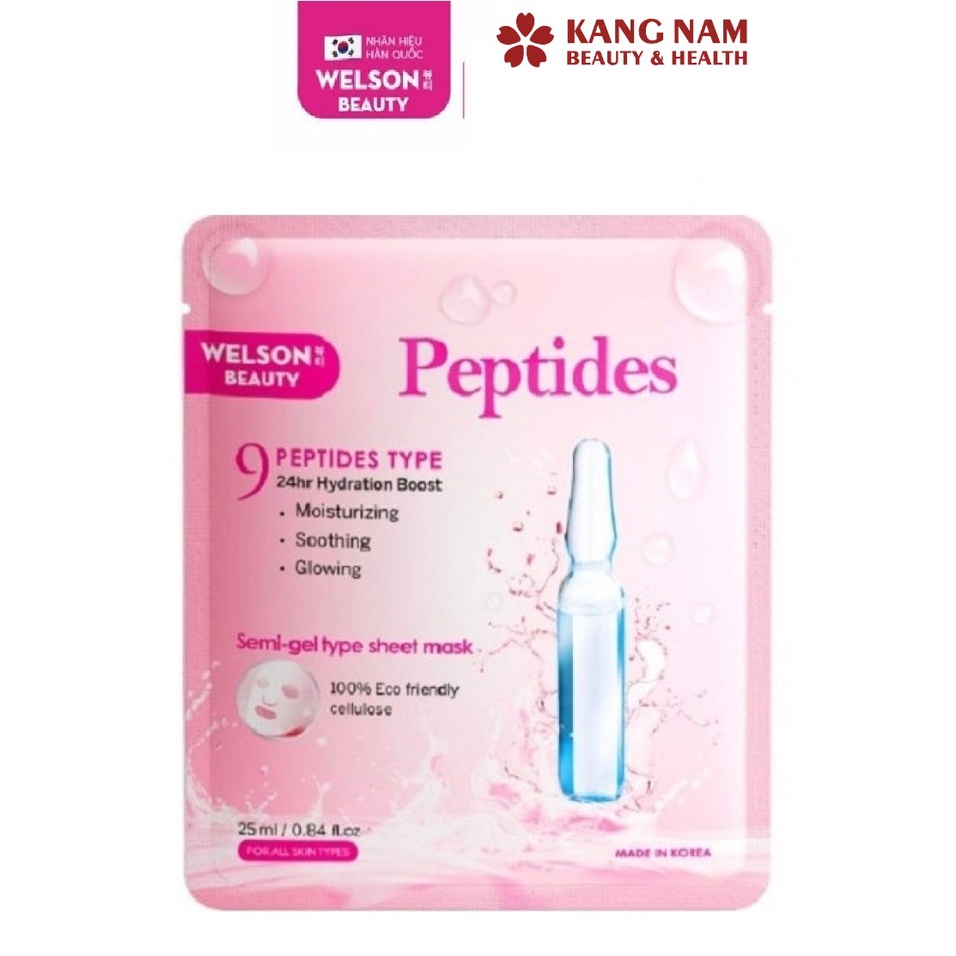 Mặt Nạ Cấp Ẩm Welson Beauty Peptides Hộp 5 miếng