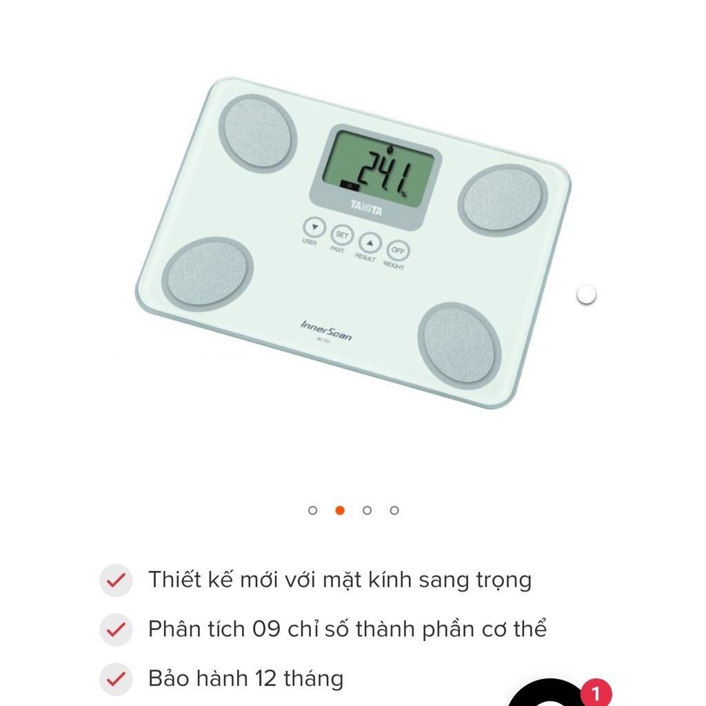 Cân điện tử sức khoẻ thông minh phân tích cơ thể TANITA đo 10 chỉ số  - máy quét sinh học Nhật Bản