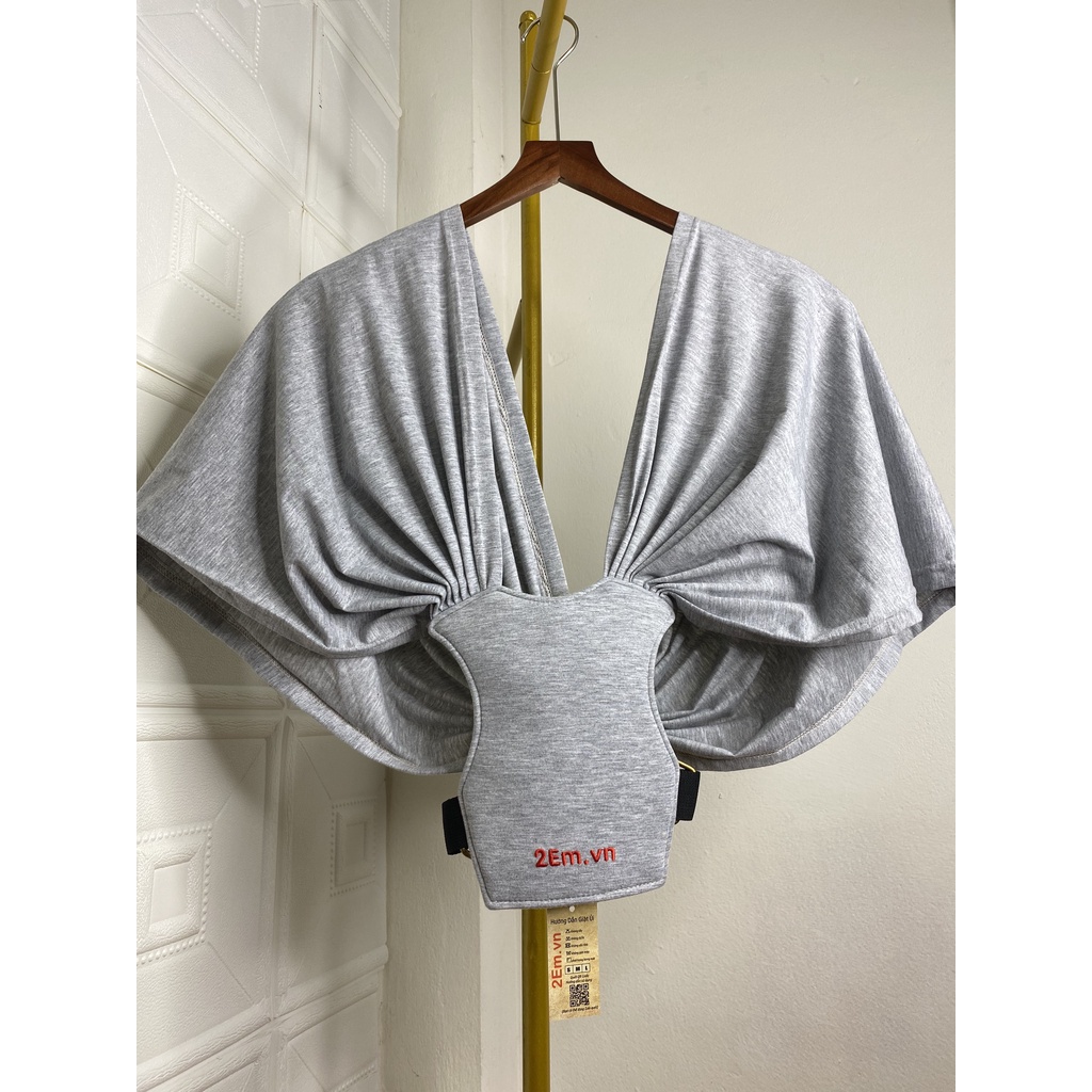 Cao Cấp - Địu vải em bé sling Cao Cấp 2Em ngủ ngon - chỉnh Size - Trợ lực - 0-24 tháng mềm mại, thoáng khí - màu Gạch
