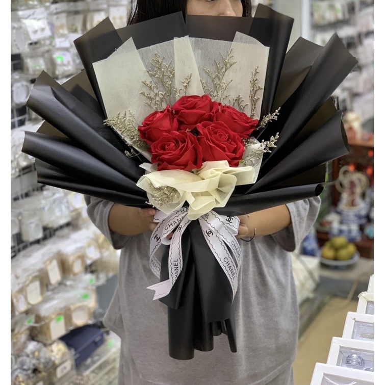 Bó hoa hồng nhung bó to