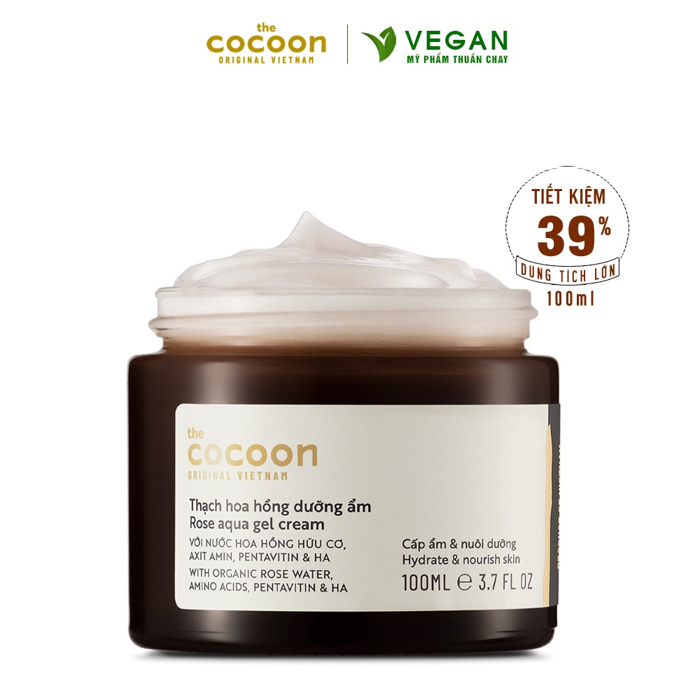 [Mã FMCGMALL -8% đơn 250K] Thạch hoa hồng dưỡng ẩm cocoon 100ml (kem dưỡng ẩm)