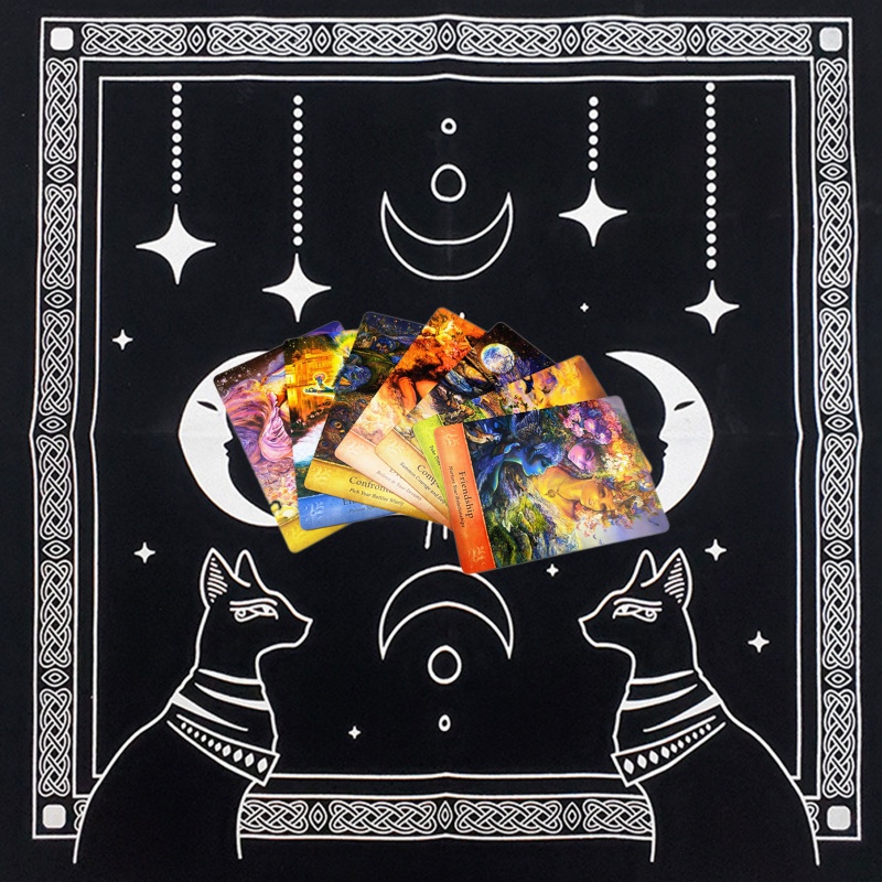 Tấm Thảm Trải Bàn Chơi Bài Tarot In Hình Mặt Trời Phù Thủy Độc Đáo