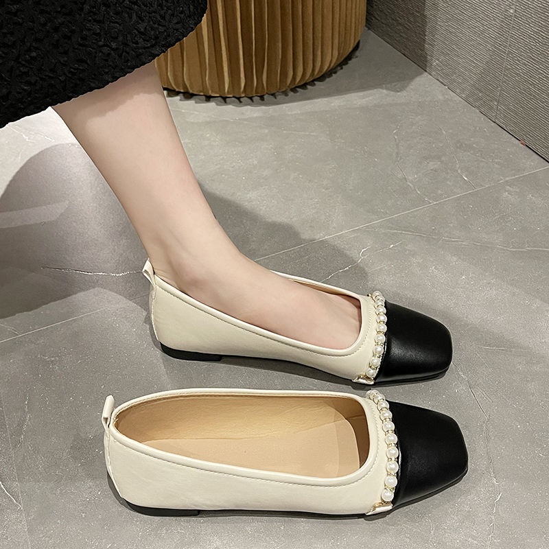 Giày Lười Đính Nơ Phong Cách Retro Hàn Quốc Cho Nữ