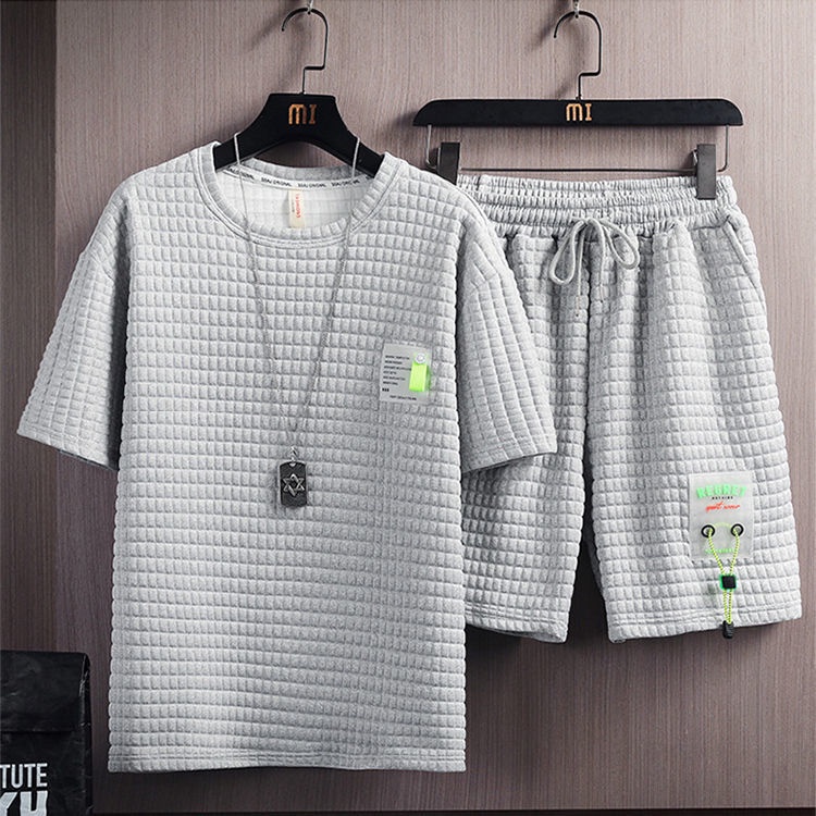 Set Áo Thun Ngắn Tay Và Quần short Thời Trang Hàn Quốc Trẻ Trung Cho Nam