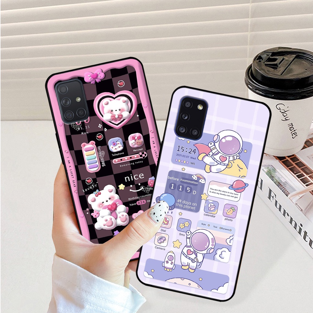 Ốp lưng Samsung A31 - A51 - A71 - M51 hình gấu, vũ trụ ngân hà chibi. ốp chống sốc bền đẹp