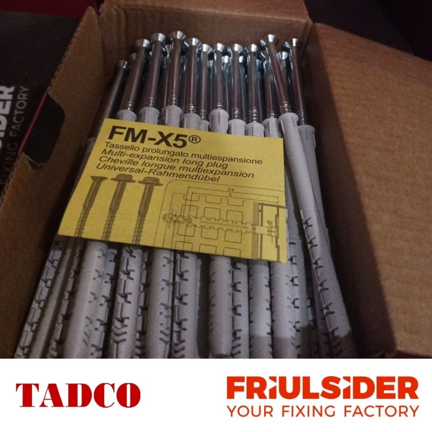 Bộ Vít Tắc kê nở nhựa Ý cao cấp X5 Friulsider - tắc kê thông minh bắt mặt dựng khuôn cửa chịu tải cao