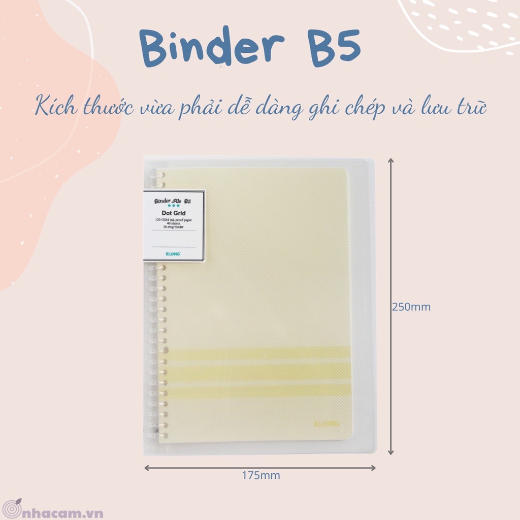 [Kèm Refill Dot] Sổ Còng/ Binder Còng Nhựa Kèm 40 Lõi Klong Nhà Cam