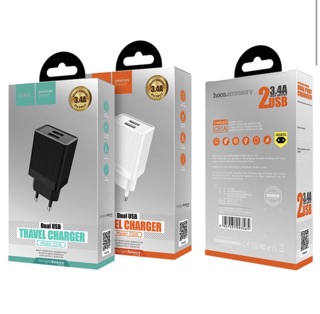 Củ sạc nhanh 2 cổng usb 3.4A Hoco C51a.