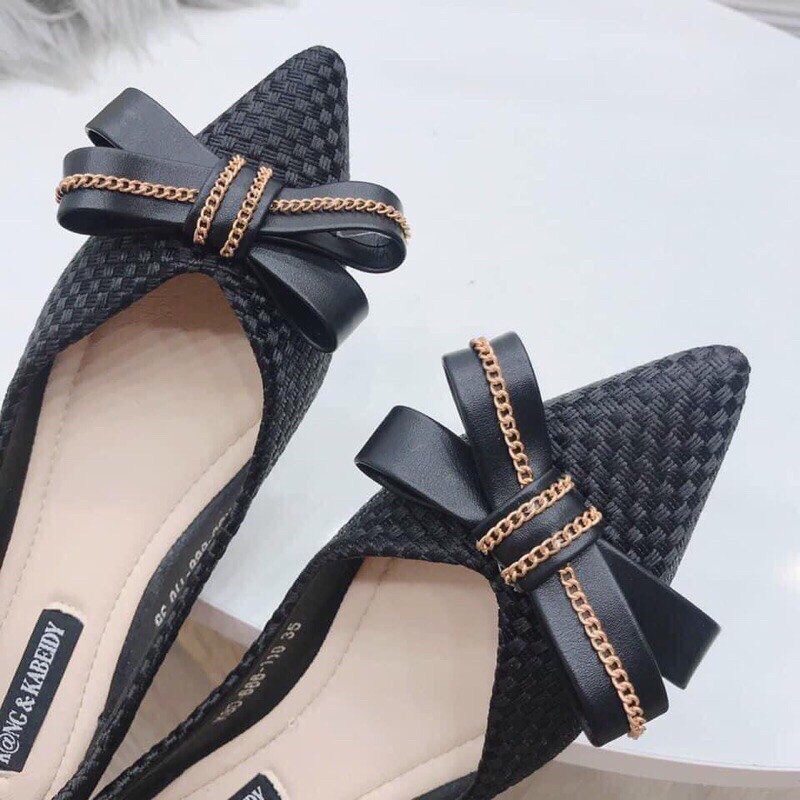 Giầy bệt nơ xích mũi nhọn siêu xinh | BigBuy360 - bigbuy360.vn